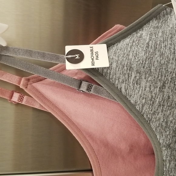 💕LAURA ASHLEY💕 2 Pack Bralettes ~ Pink & Grey Medium M NWT - Picture 3 of 8